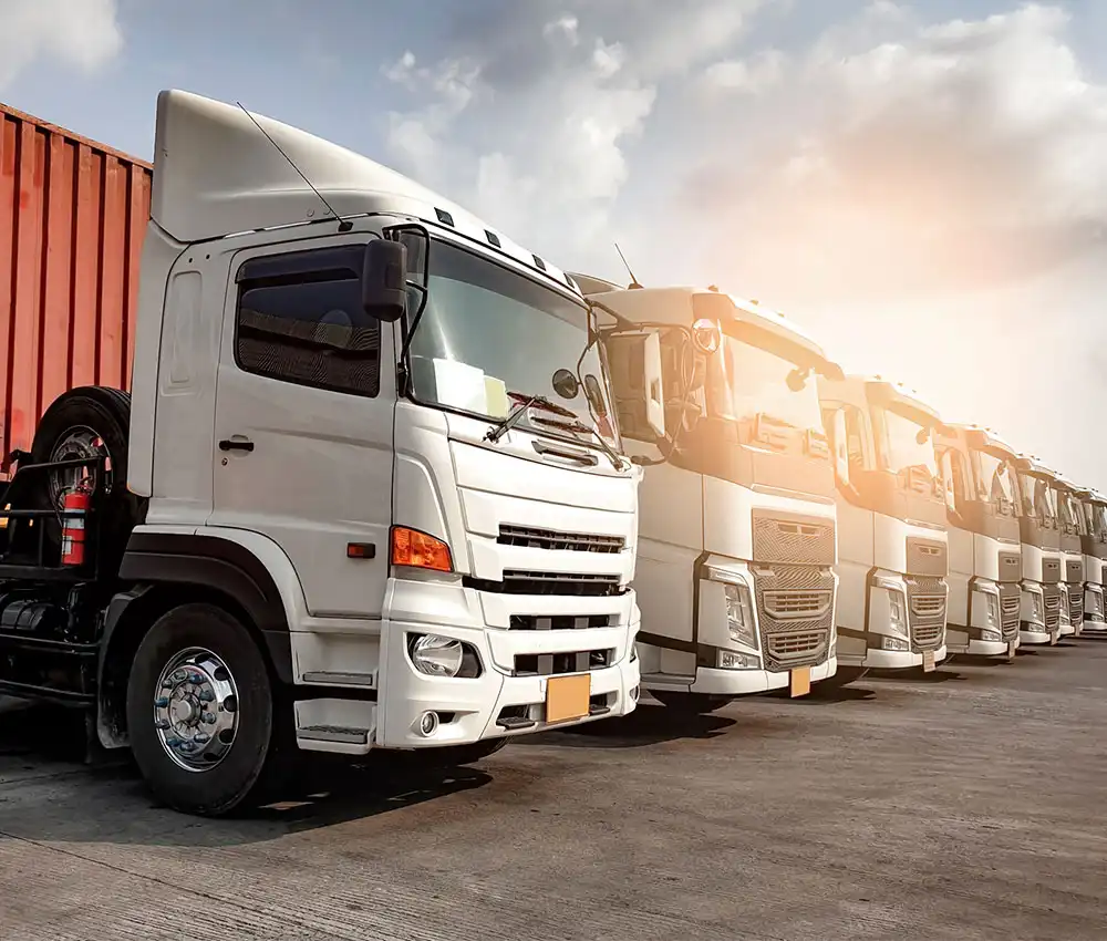 Picture of multiple cargo trucks for cargo service in dubai