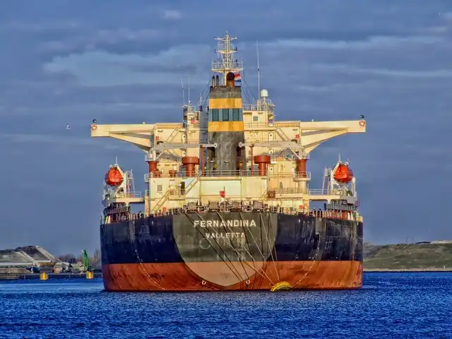 View of a cargo ship with bulk shipment of dubai shipping companies
