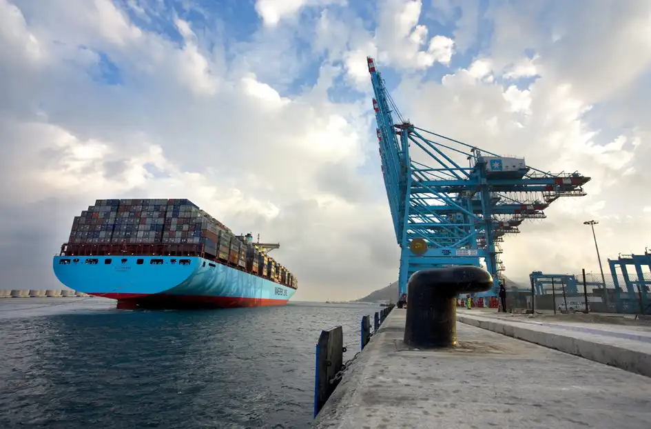 Bulk cargo shipment transportation via sea for logistics company in dubai
