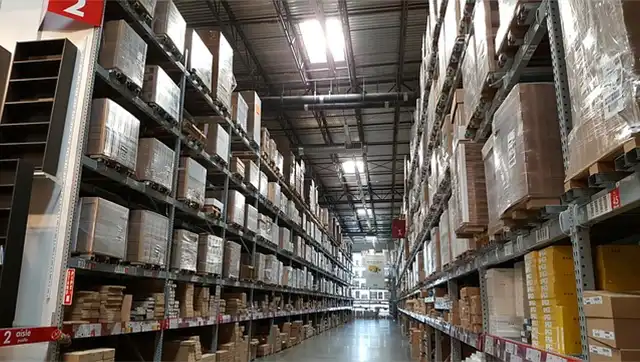 View from inside a warehouse in dubai with effective supply chain management