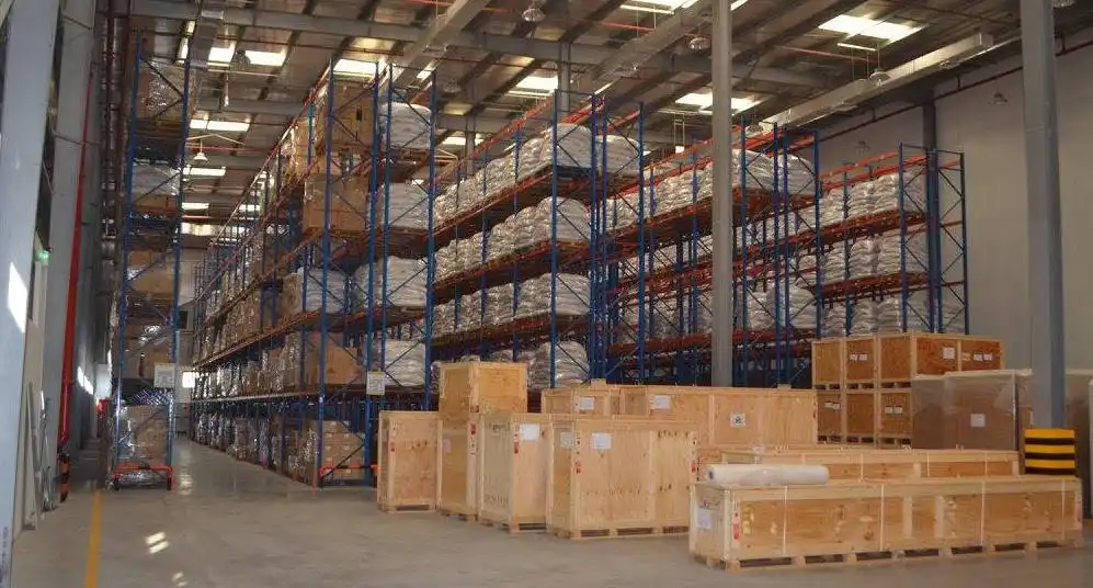 Picture of cargo shipment inside a warehouse of a dubai logistics company